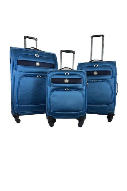 iz luggage kraft polo civit mavi 3lü set